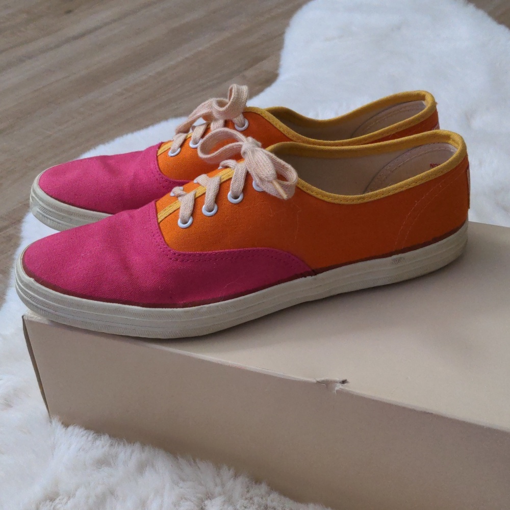 Vintage pink & orange color block Paris Sport Club shoes - Picture 7 of 8